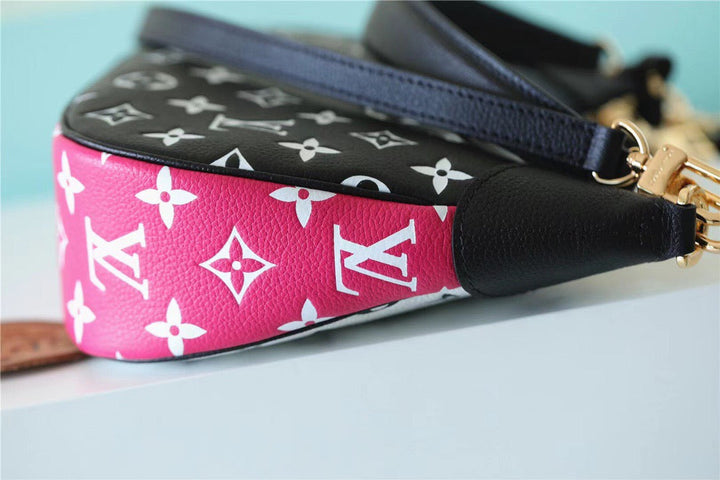 Louis Vuitton Bagatelle Monogram Empreinte Black / White / Pink  Shoulder And Crossbody Bags