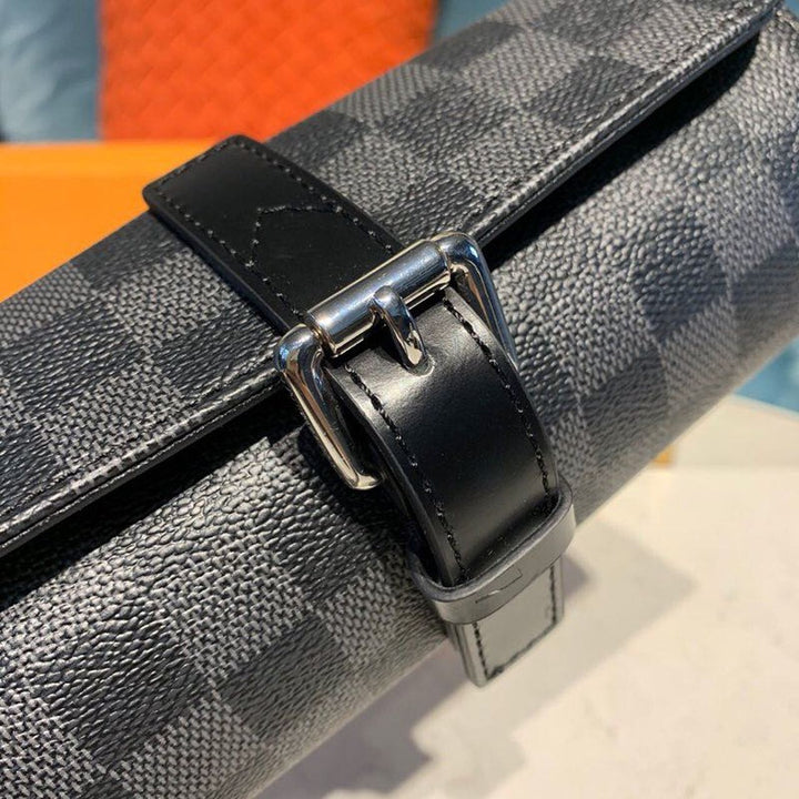 Louis Vuitton 3 Watch Case Damier Graphite Canvas For Men, Bags, Travel Bags