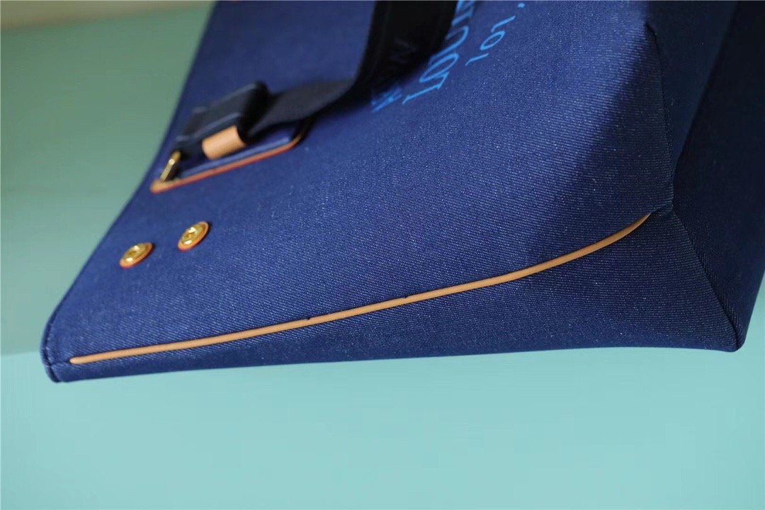 Louis Vuitton Cabas PM Plan Soleil Denim Canvas Blue WoHandbags