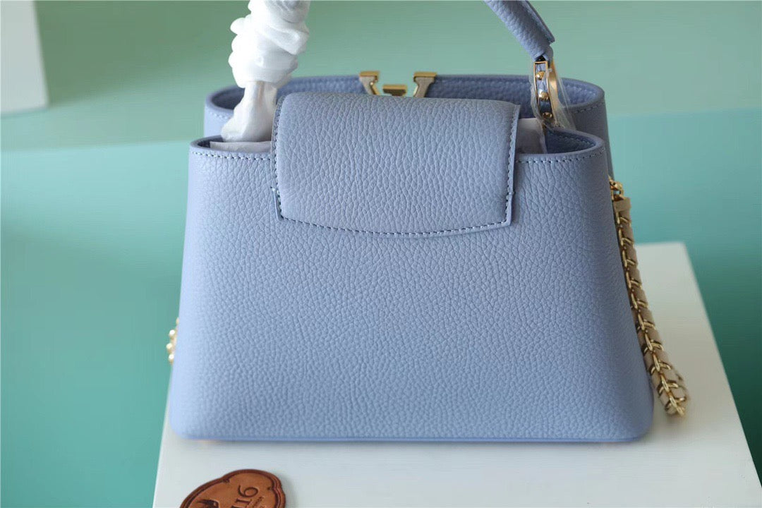 Louis Vuitton Capucines BB Taurillon Light Blue/ Beige  Bags, Shoulder And Crossbody Bags 10.6in/27cm Louis Vuitton