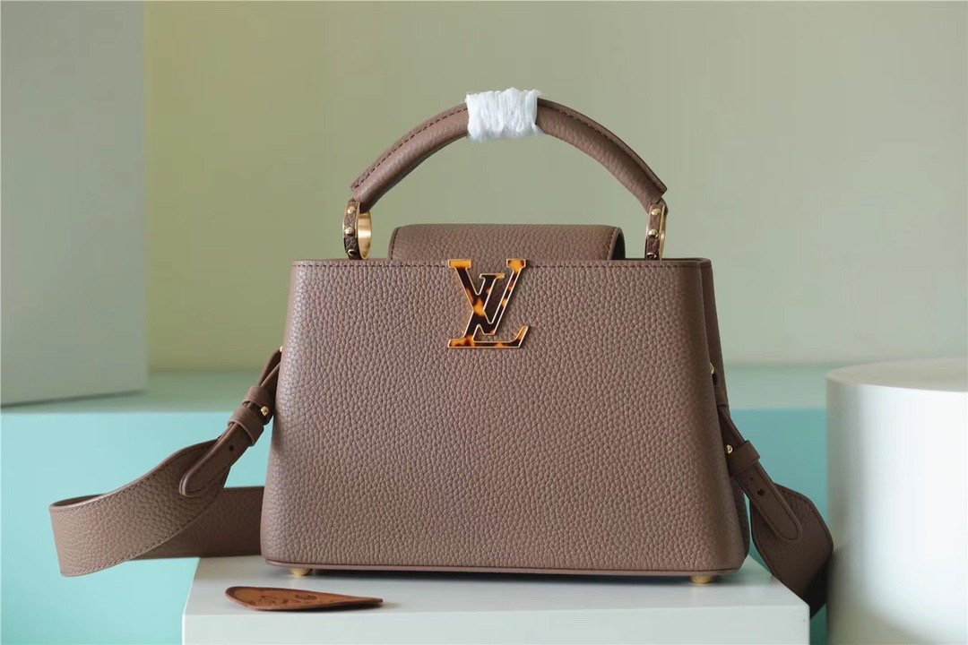 LV Capucines BB Taurillon Light Brown For Women,  Shoulder And Crossbody Bags 26cm/10.6in LV
