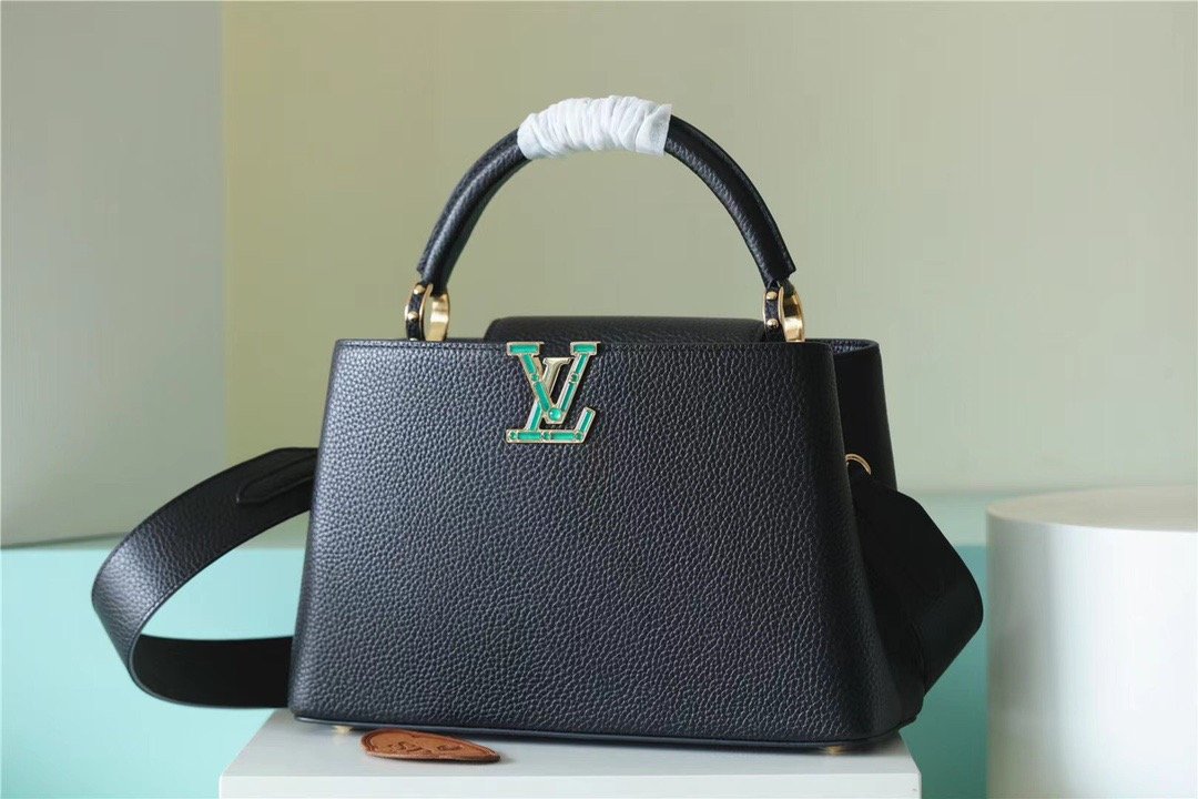 LV Capucines MM Taurillon Black For Women,  Shoulder And Crossbody Bags 31.5cm/12.4in LV