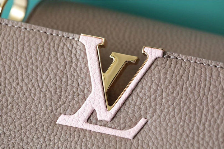 Louis Vuitton Capucines BB Taurillon Smokey Brown Green/ Creme/ Pink  Bags, Shoulder And Crossbody Bags 10.6in/27cm Louis Vuitton