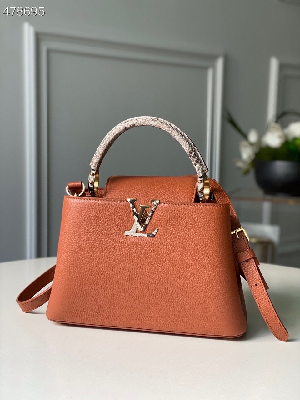 LV Capucines BB Taurillon And Python Brown For Women,  Shoulder And Crossbody Bags 10.4in/27cm LV N97980