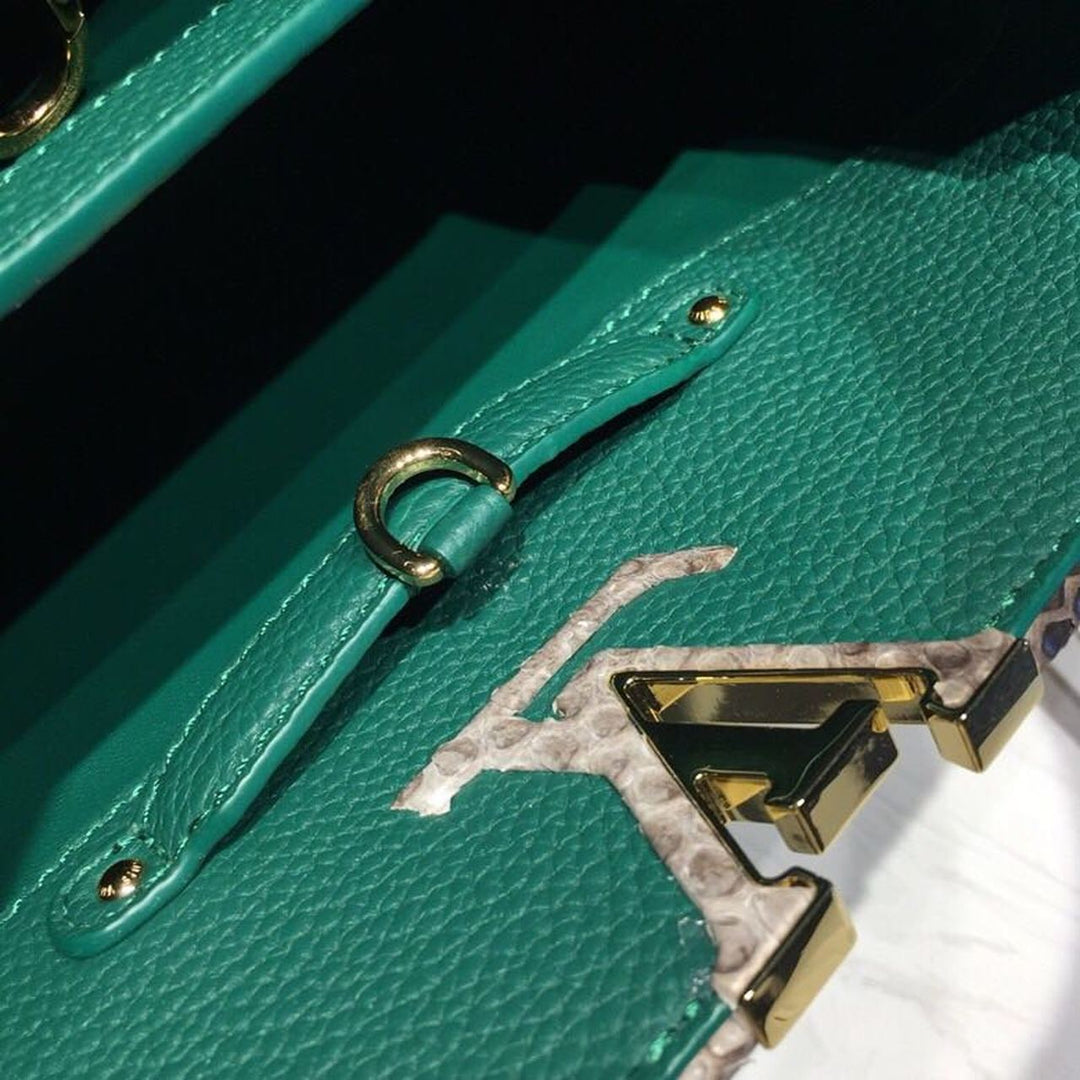 Louis Vuitton Capucines BB Taurillon And Python Green  Shoulder And Crossbody Bags 10.6in/27cm Louis Vuitton