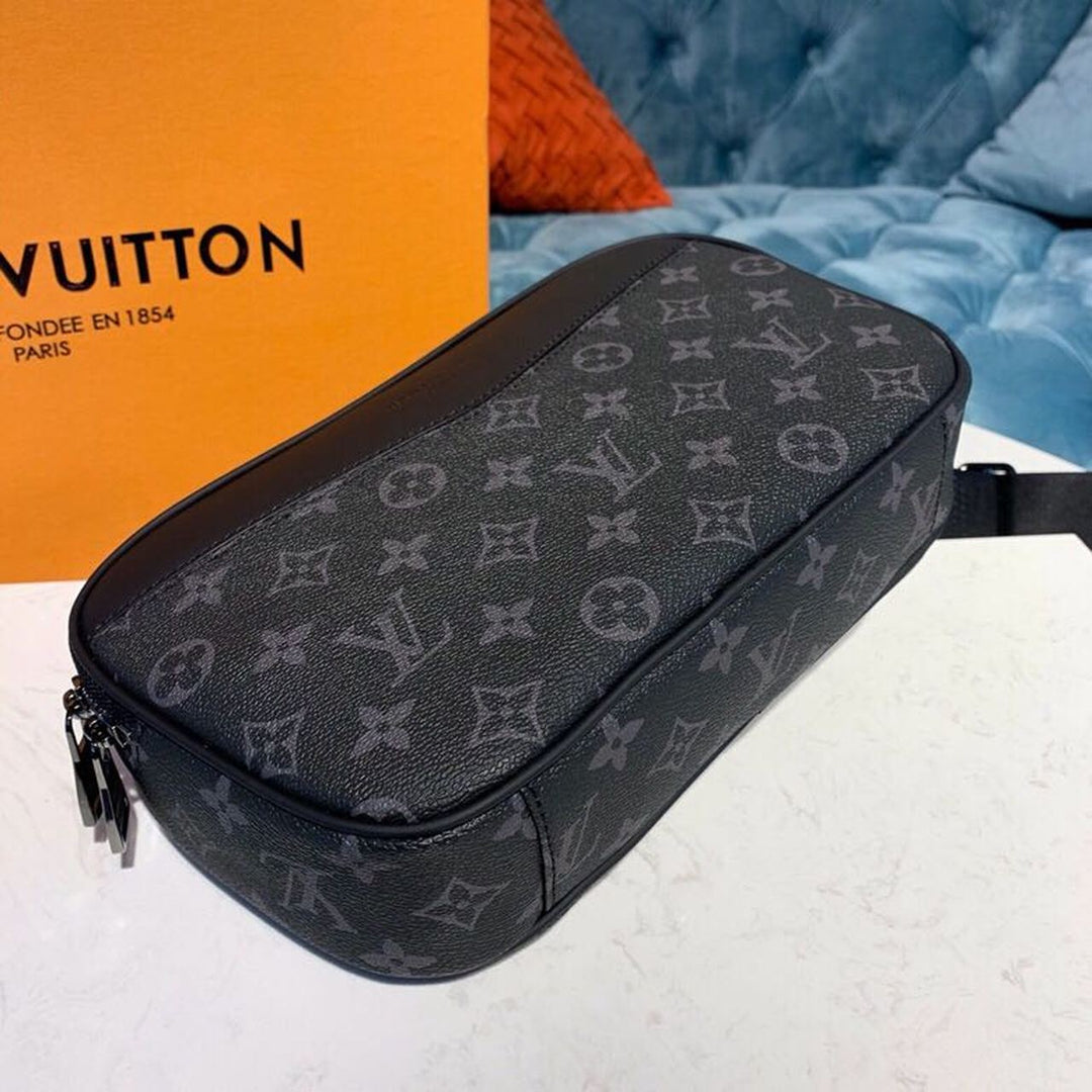 Louis Vuitton Bumbag Monogram Eclipse Canvas For Men, Belt Bags