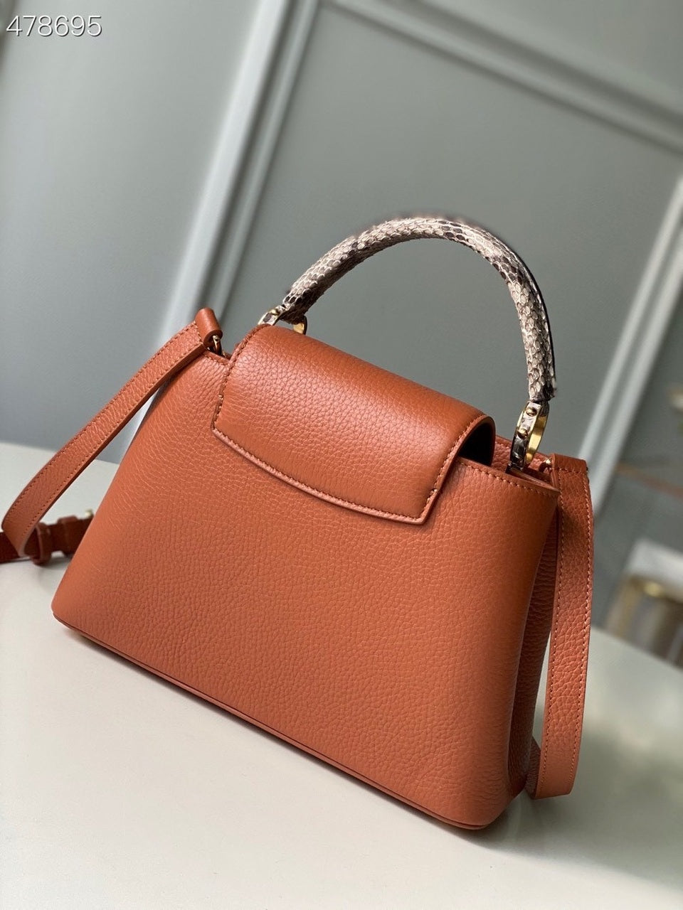 Louis Vuitton Capucines BB Taurillon And Python Brown  Shoulder And Crossbody Bags 10.4in/27cm Louis Vuitton N97980