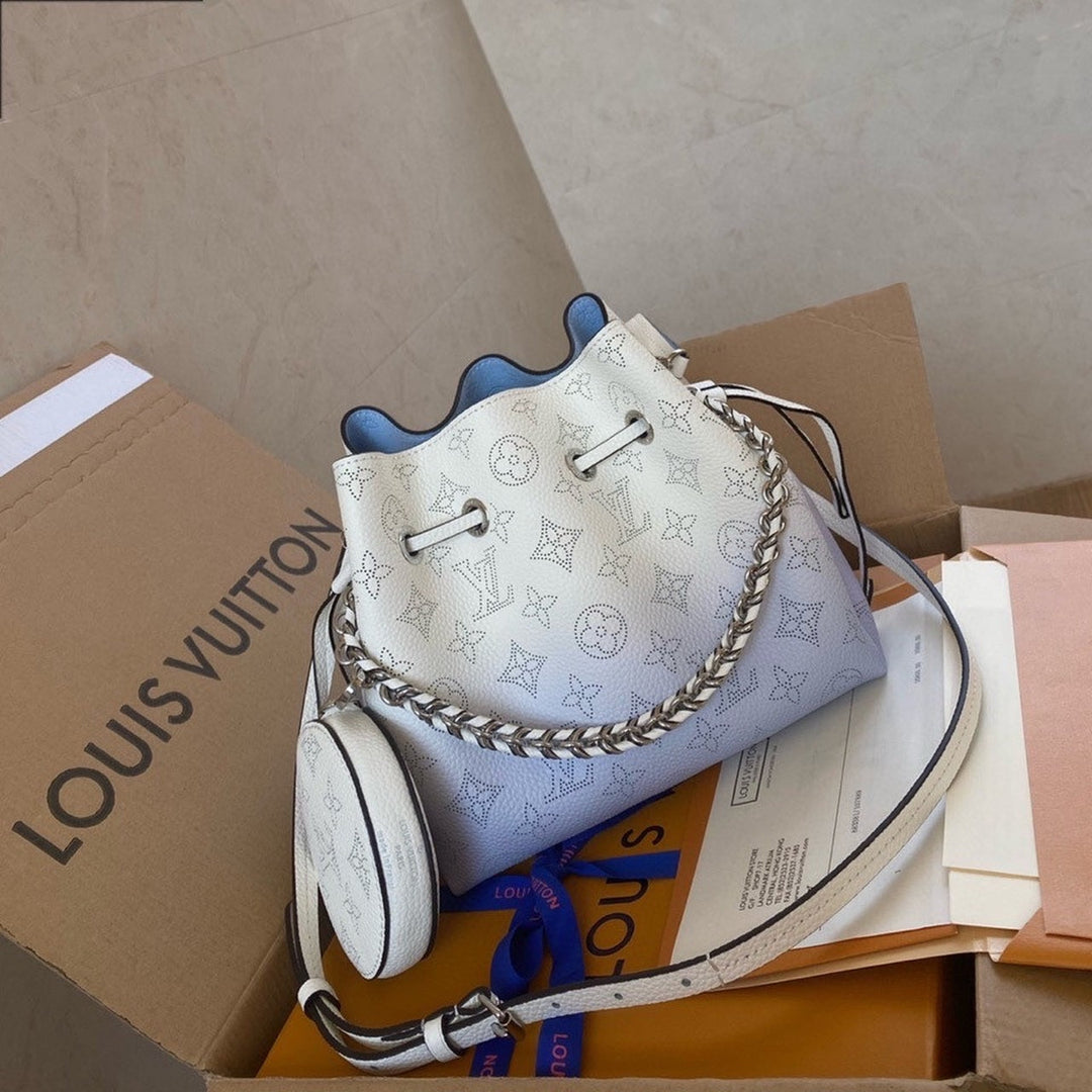 LV Bella Bucket Bag Light Blue For Women,  Shoulder And Crossbody Bags 7.5in/19cm LV M57856