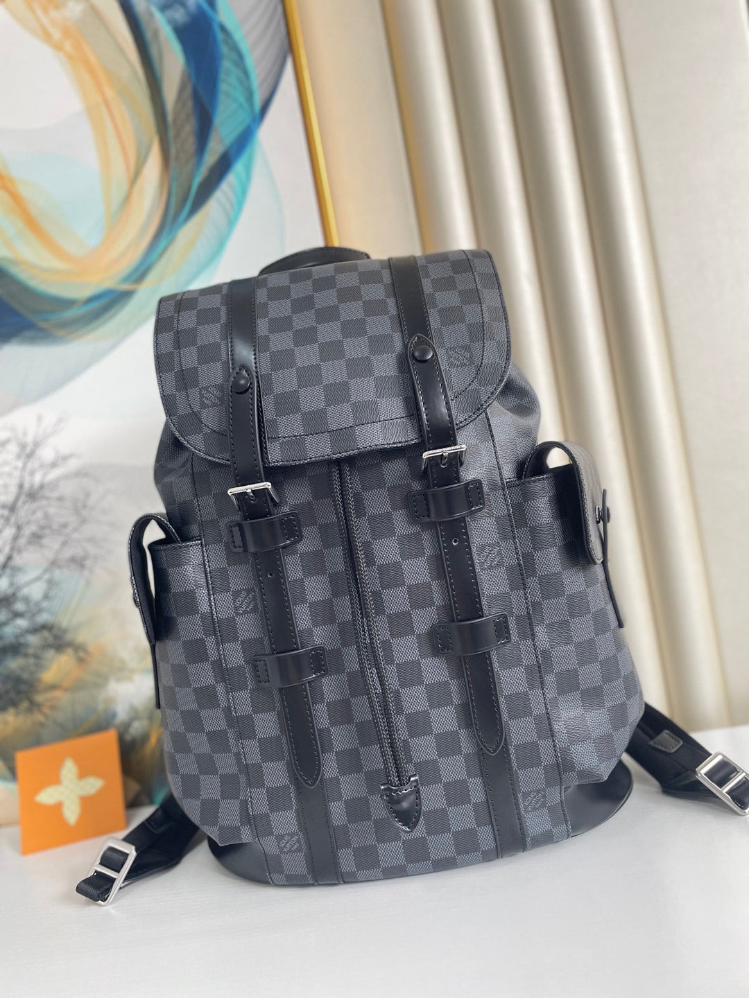 LV Christopher PM Damier Graphite For Men, Bags, Backpack 17.3in/44cm LV N41379