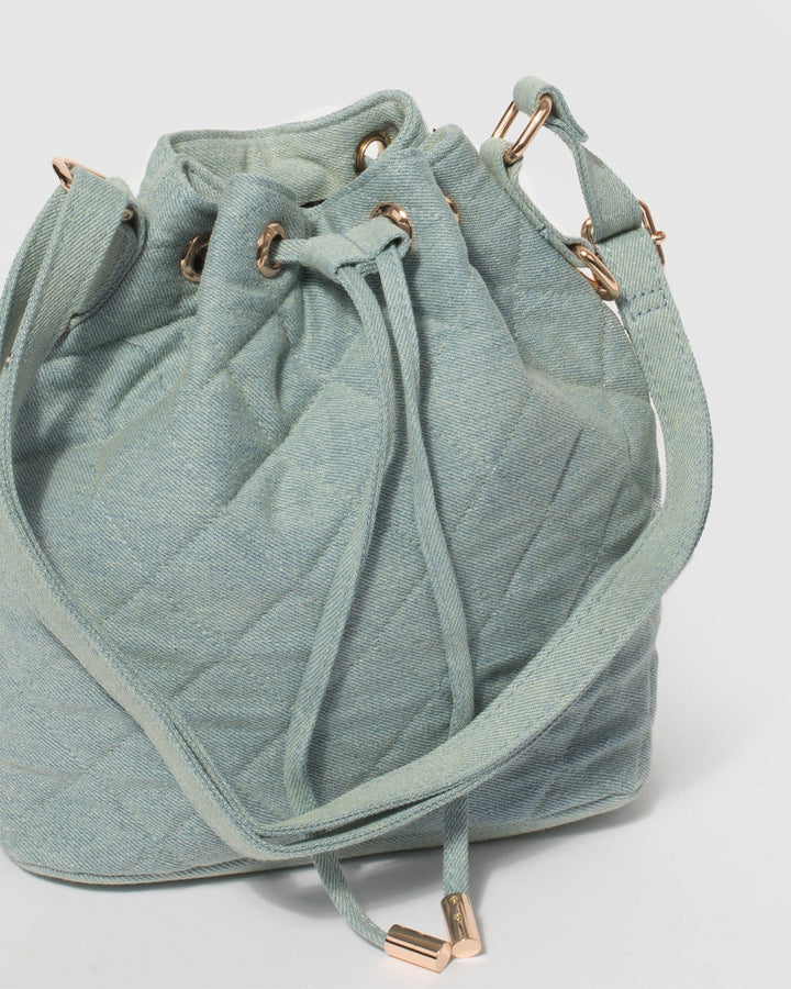 Blue Giselle Tab Bucket Bag