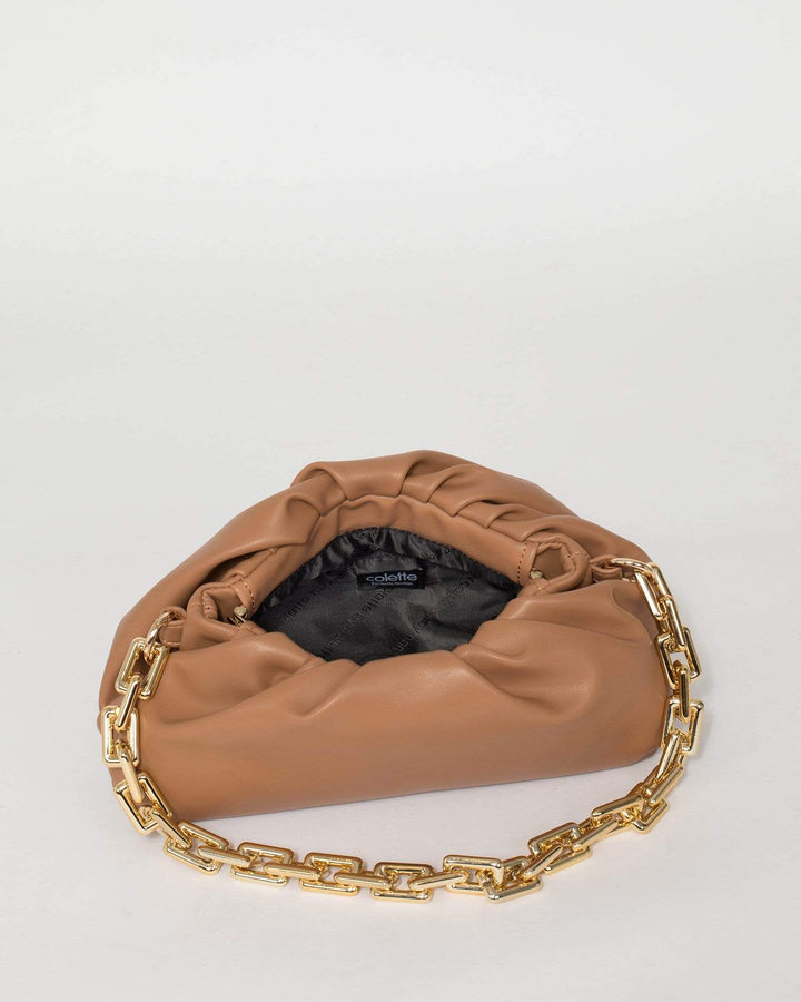 Caramel Claire Chain Shoulder Bag