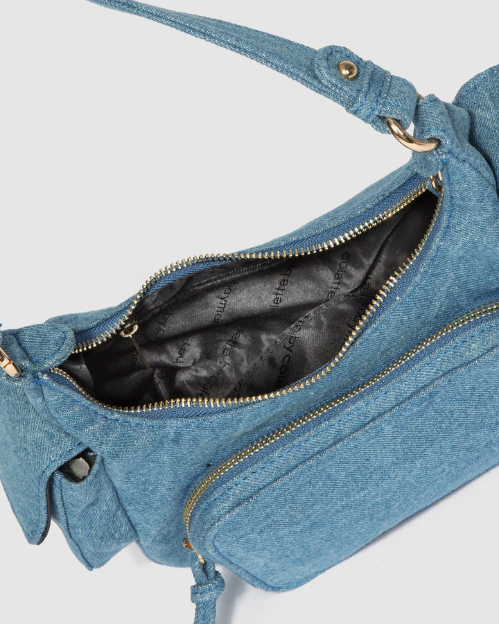 Denim Blue Delilah Pocket Shoulder Bag