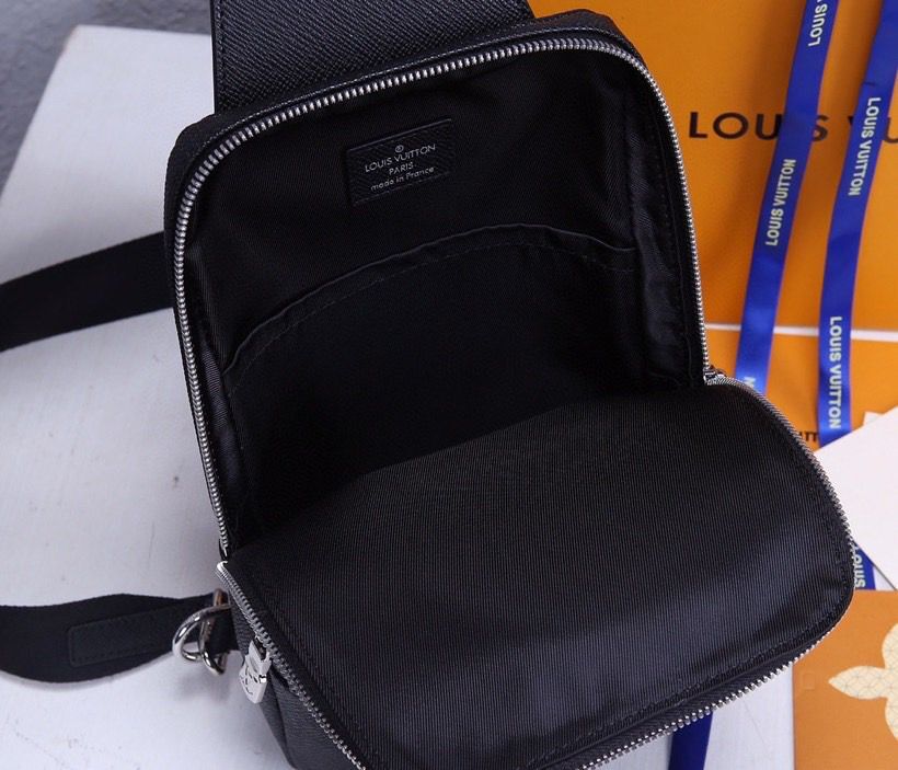 Louis Vuitton Avenue Sling Bag Taiga Black For Men, Bags, Messenger And Crossbody Bags