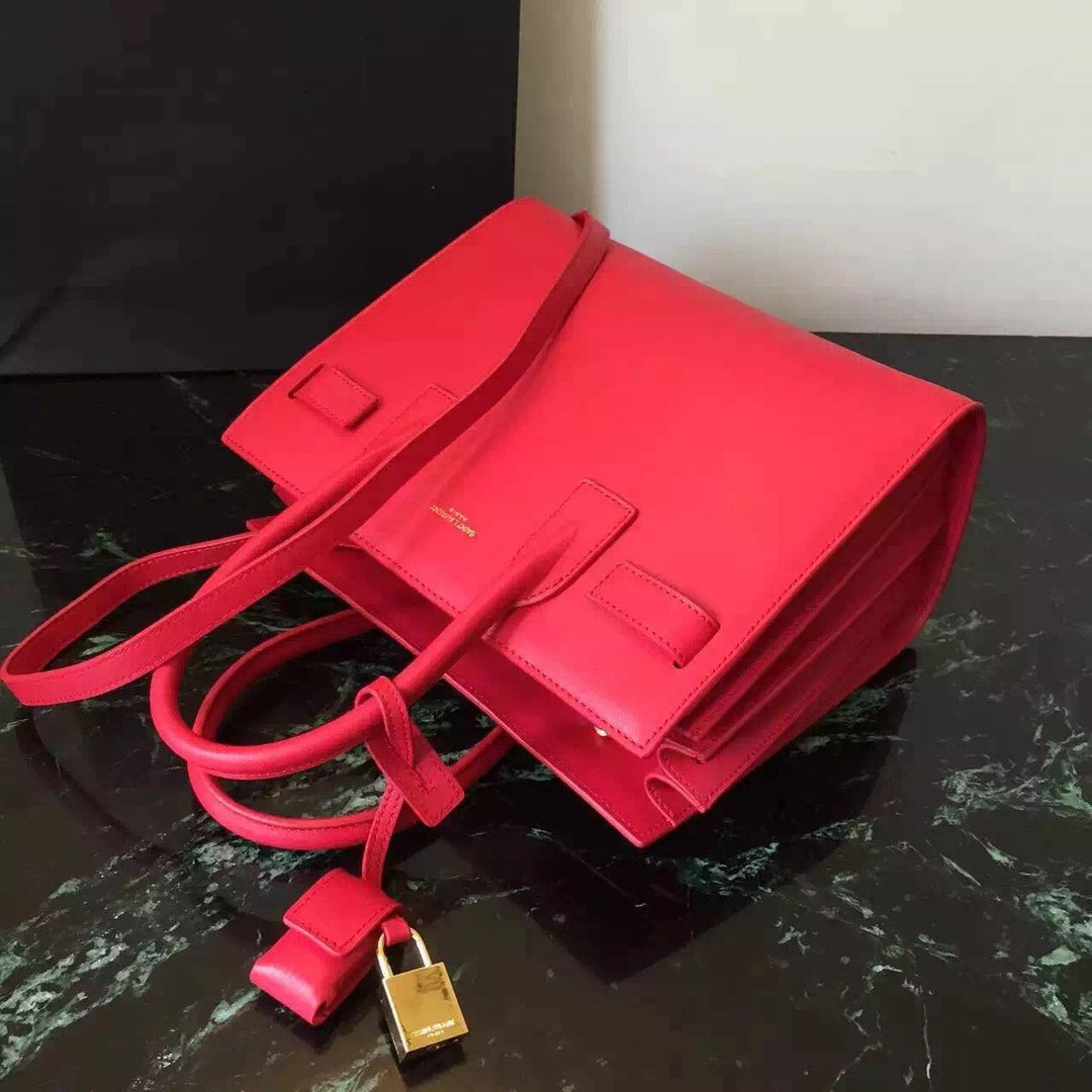 Yves Saint Laurent Baby Sac De Jour Bag In Red Leather