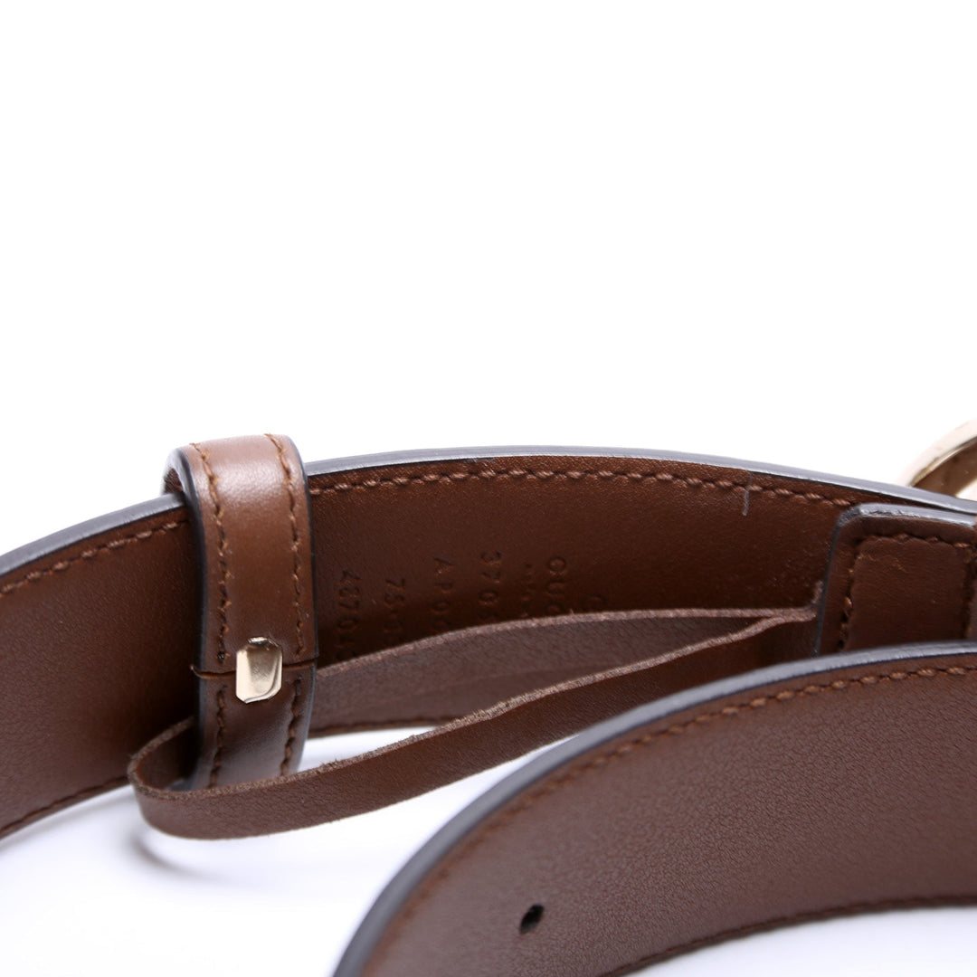 370543 Interlocking Gucci Smooth Leather Belt Size 75/30