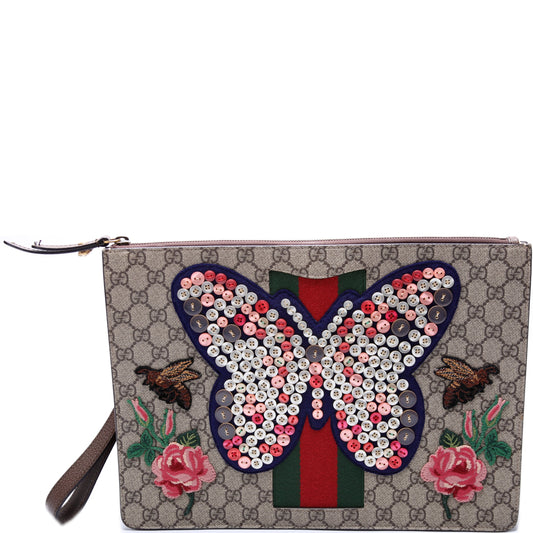 433655 Gucci Supreme Butterfly Pouch