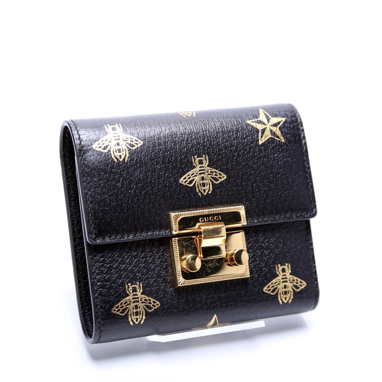 453155 Bee Star Leather Padlock Wallet