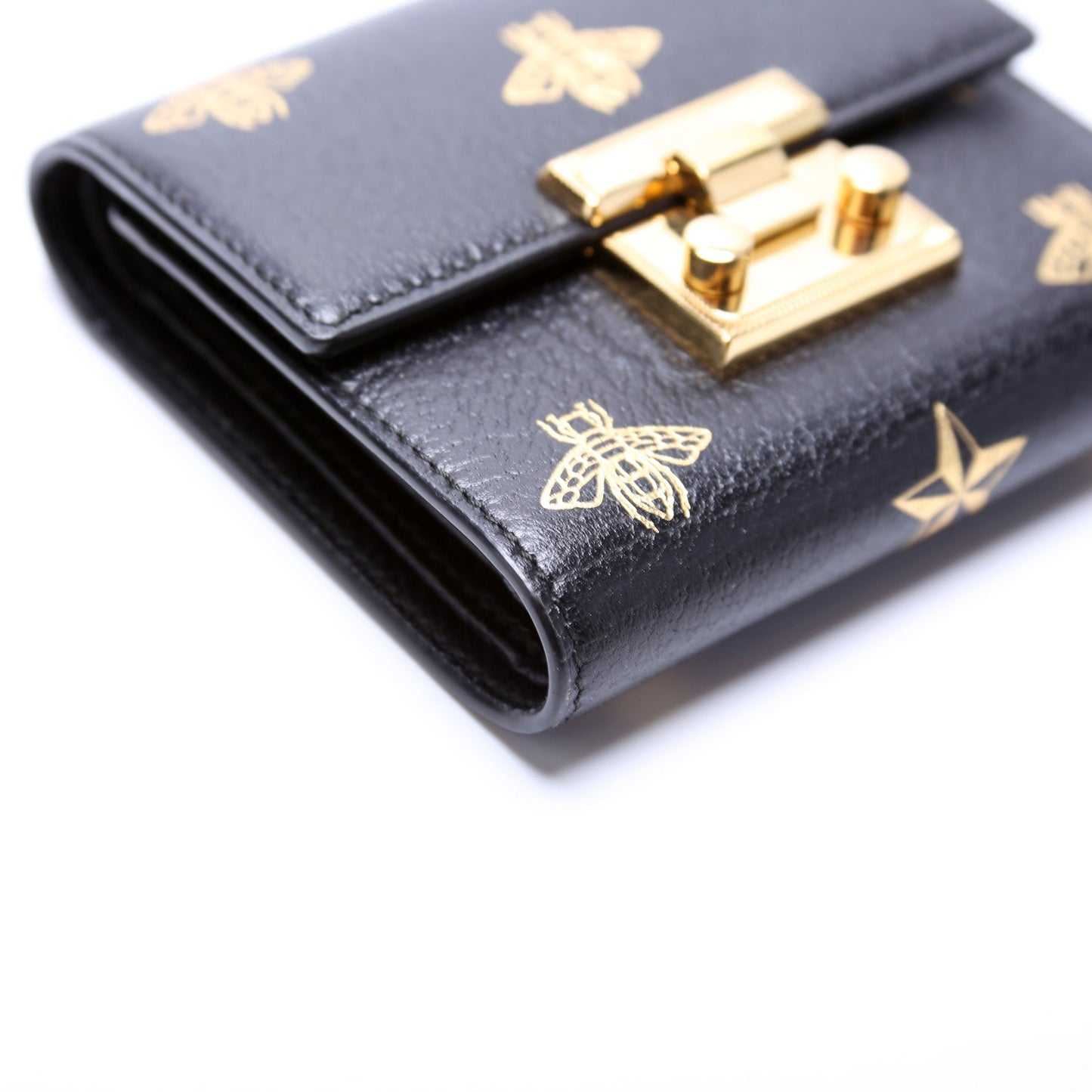 453155 Bee Star Leather Padlock Wallet