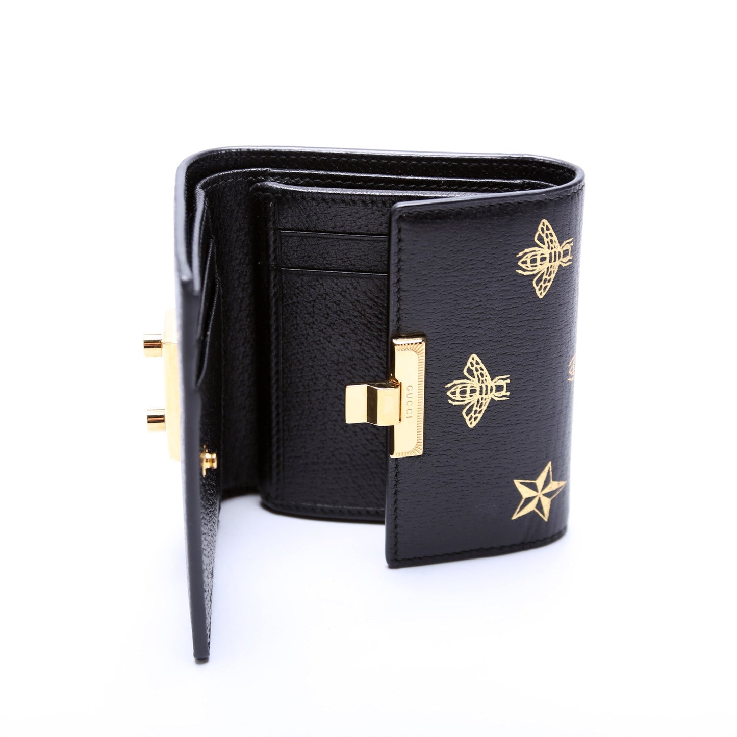 453155 Bee Star Leather Padlock Wallet