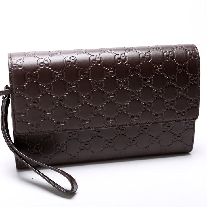 386851 Guccissima Leather Wristlet Clutch