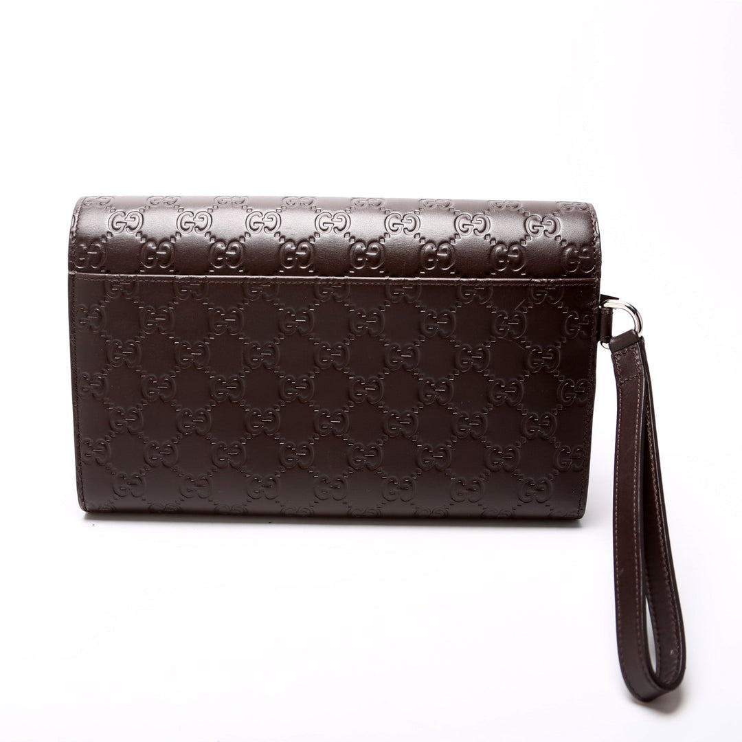 386851 Guccissima Leather Wristlet Clutch