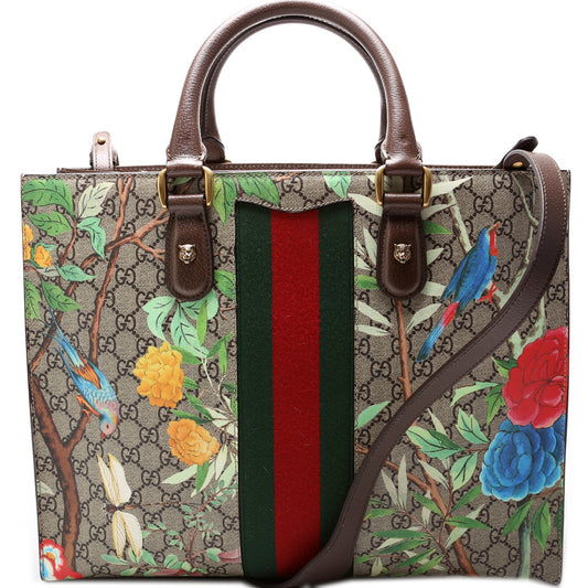 437541 Gucci Tian Animalier Web Top Handle Tote