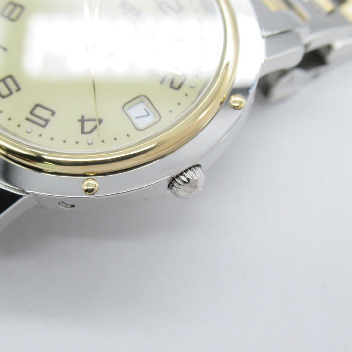 HERMES Clipper Wrist Watch Watch Wrist Watch CL6.720 Quartz Ivory Gold Plated Stainless Steel