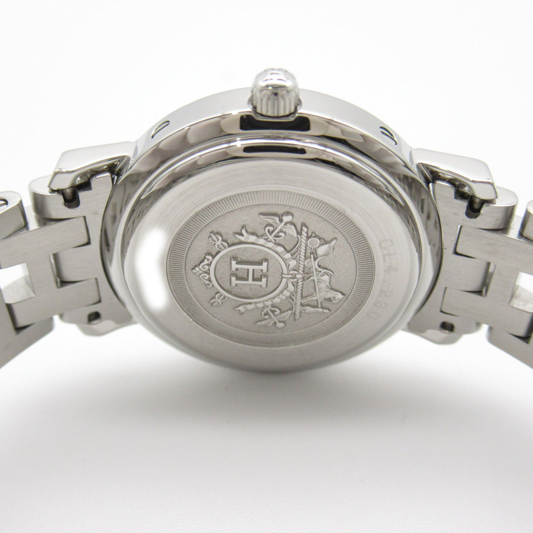 HERMES Clipper Nacre Diamond Wrist Watch Wrist Watch CL4.230 Quartz White White shell Stainless Steel diamond