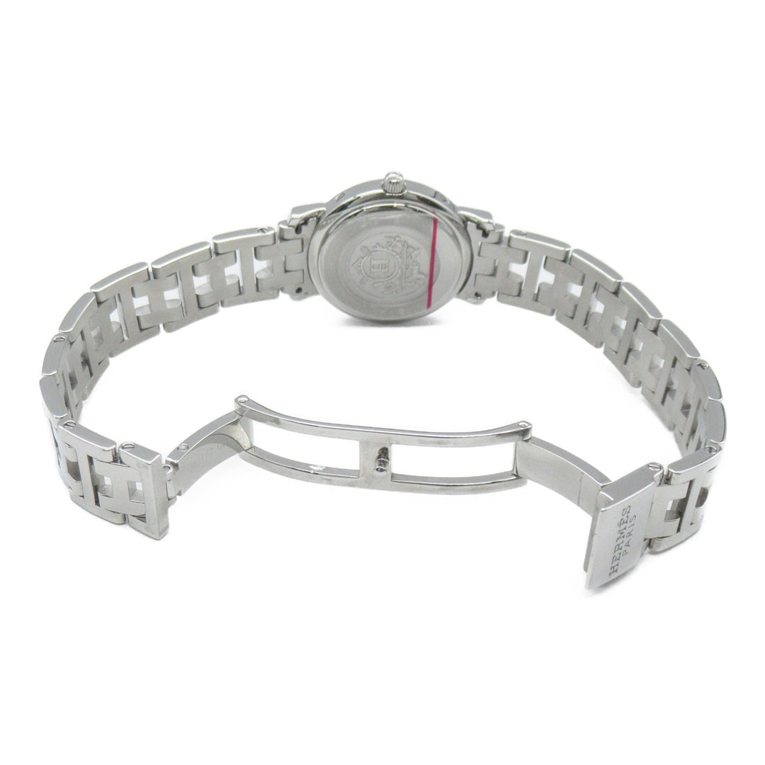 HERMES Clipper Nacre 12P Pink Sapphire Wrist Watch Wrist Watch CL4.231 Quartz Pink Pink shell Stainless Steel Pink s