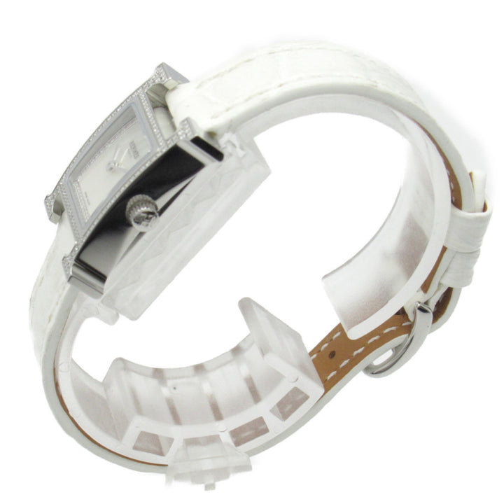 HERMES H Watch Mini Diamond Bezel Wrist Watch Watch Wrist Watch HH1.132 Quartz Silver Silver shell Stainless Steel Le