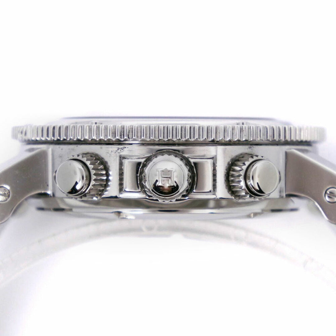 HERMES Diver's Watch Clipper CL2.310 Stainless Steel Silver Quartz Chronograph Ladies Black Dial
