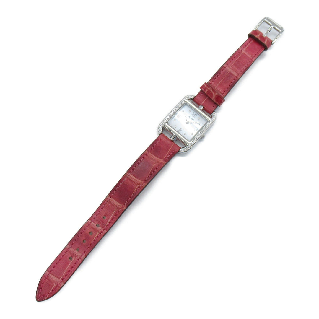 HERMES Cape Cod 8P diamond Wrist Watch watch Wrist Watch CC1.232 Quartz White White shell Stainless Steel Leather bel