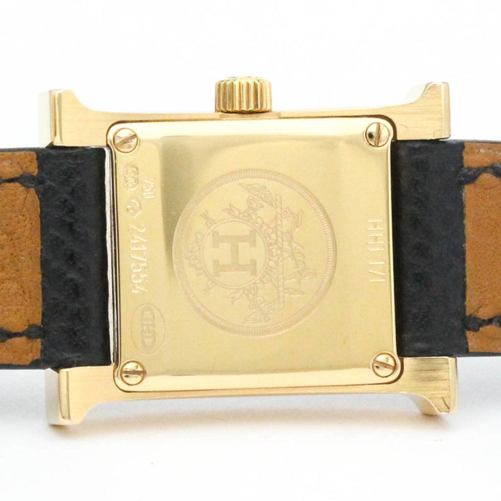 HERMESPolished  H Watch Mini Diamond 18K Pink Gold Ladies Watch HH1.171 BF563408