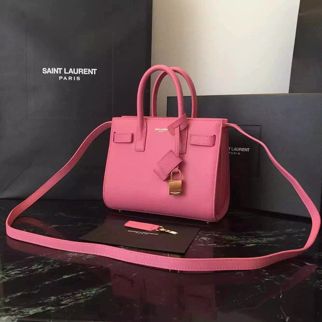 Yves Saint Laurent Nano Sac De Jour Bag In Pink Leather