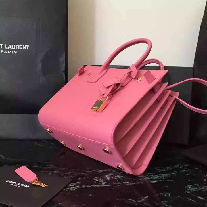 Yves Saint Laurent Baby Sac De Jour Bag In Pink Leather