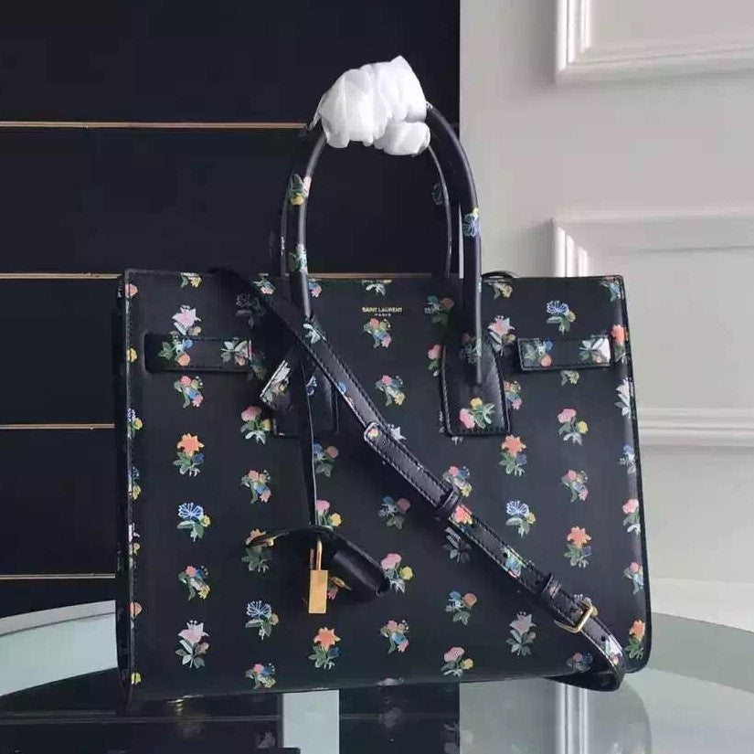Yves Saint Laurent Small Sac De Jour Bag In Prairie Flower Printed Leather
