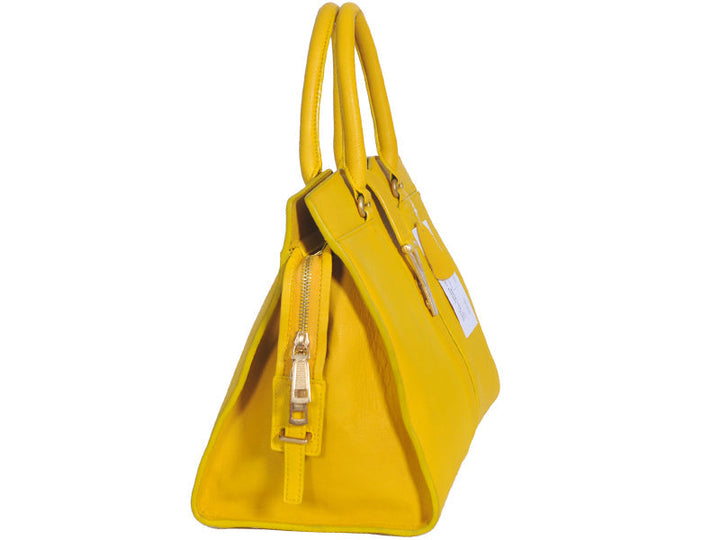 Yves Saint Laurent Cabas Chyc Large Leather Tote Yellow