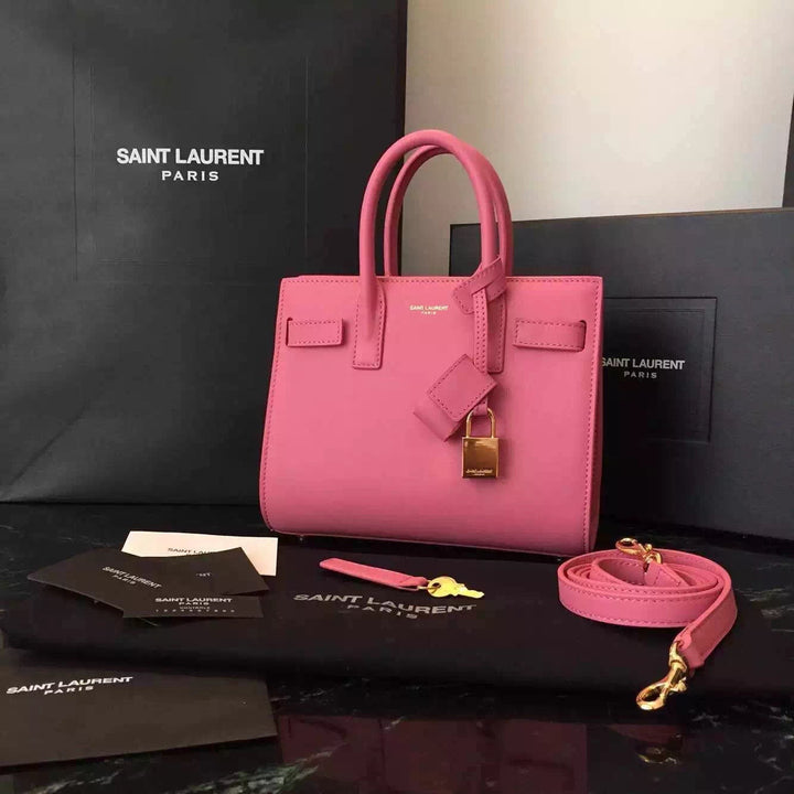 Yves Saint Laurent Nano Sac De Jour Bag In Pink Leather