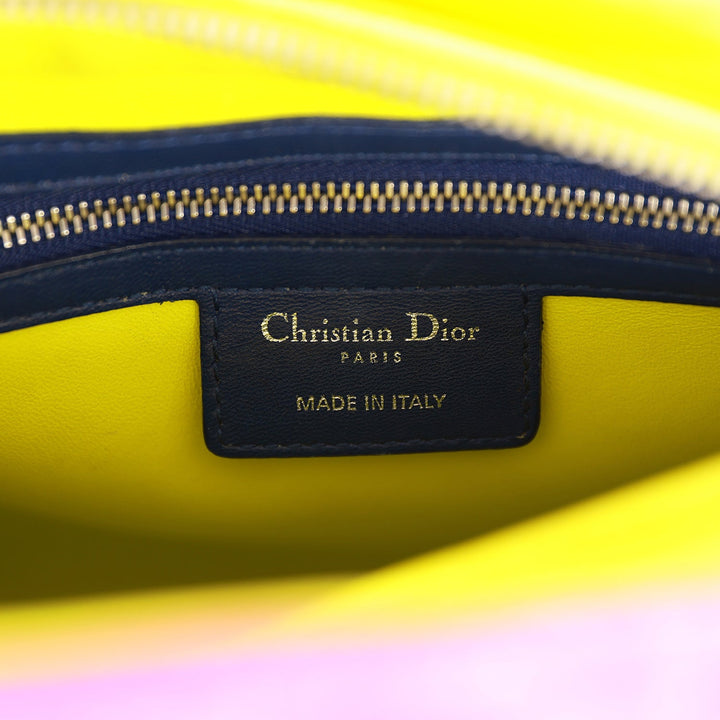 Christian Dior Medium Lady Dior Tricolor Cannage Lambskin Silver Hardware