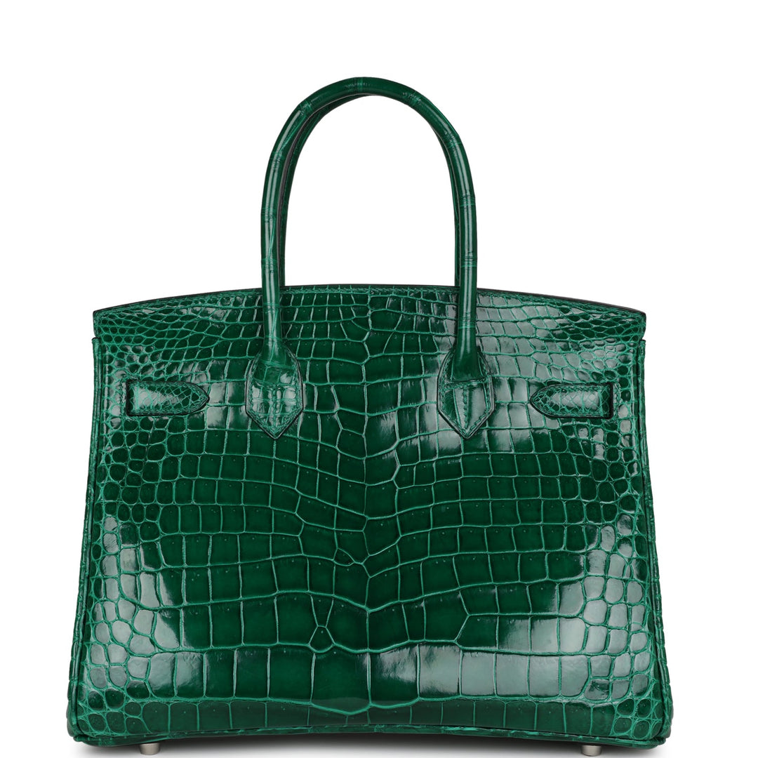 Hermes Birkin 30 Emerald Shiny Niloticus Crocodile Palladium Hardware