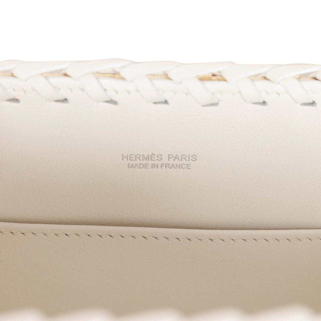 Hermes Mini Picnic Kelly 20 White Swift Palladium Hardware