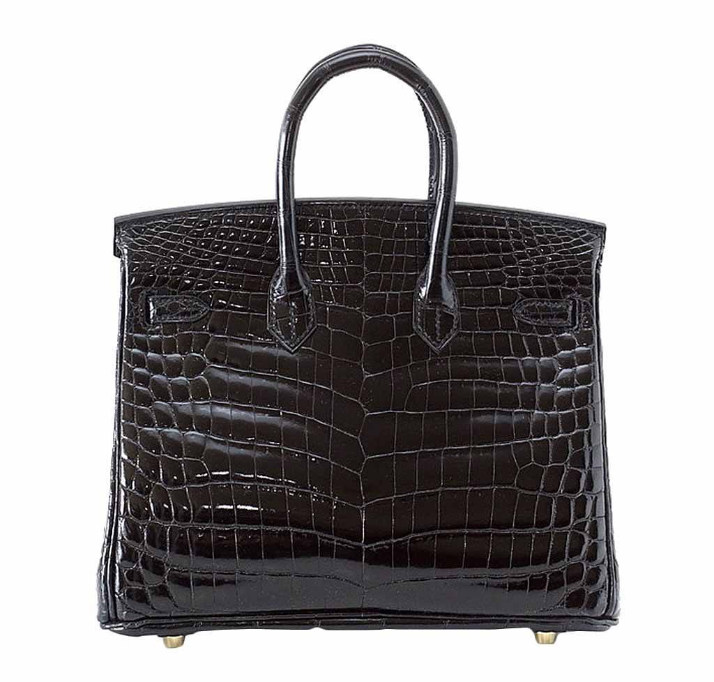 Hermes Birkin 25 Black Crocodile Bag