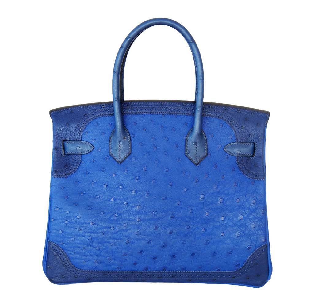 Hermes Birkin 30 Ghillies Bag Tri-Color Blue - Limited Edition