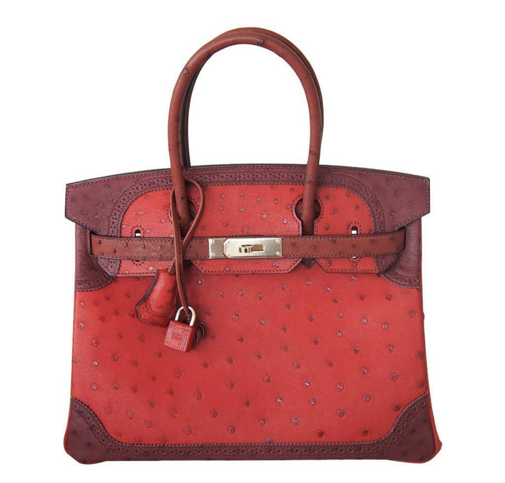 Hermes Birkin 30 Ghillies Bag Tri-Color Red - Limited Edition