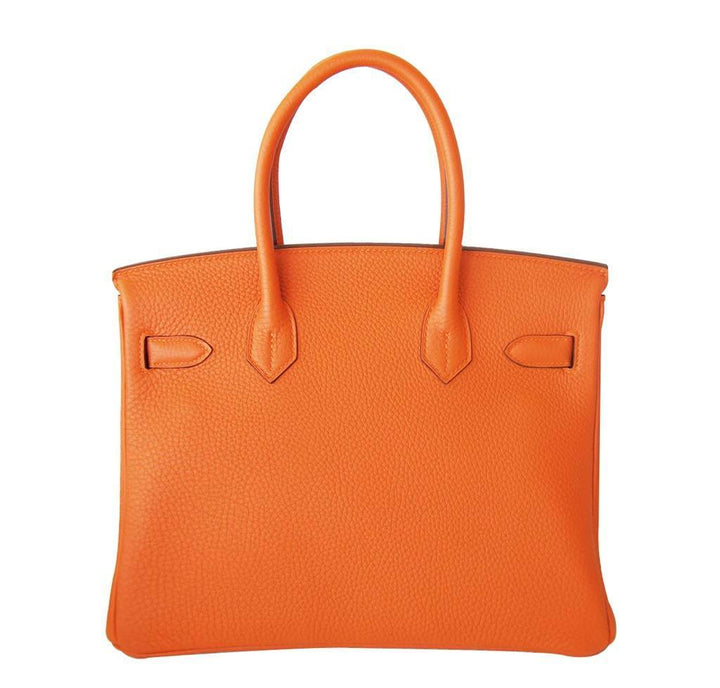 Hermes Birkin 30 Bag Orange Togo Leather