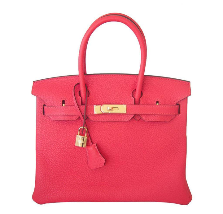 Hermes Birkin 30 Rouge Pivoine Clemence Bag