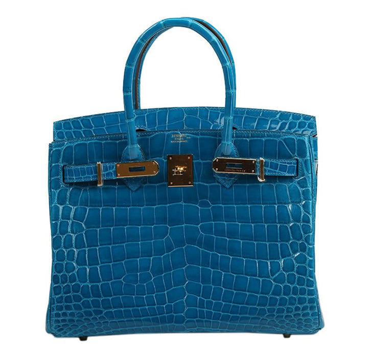 Hermes Birkin 30 Bag Blue Izmir Crocodile