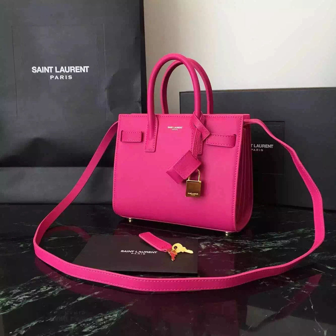 Yves Saint Laurent Nano Sac De Jour Bag In Rosy Leather