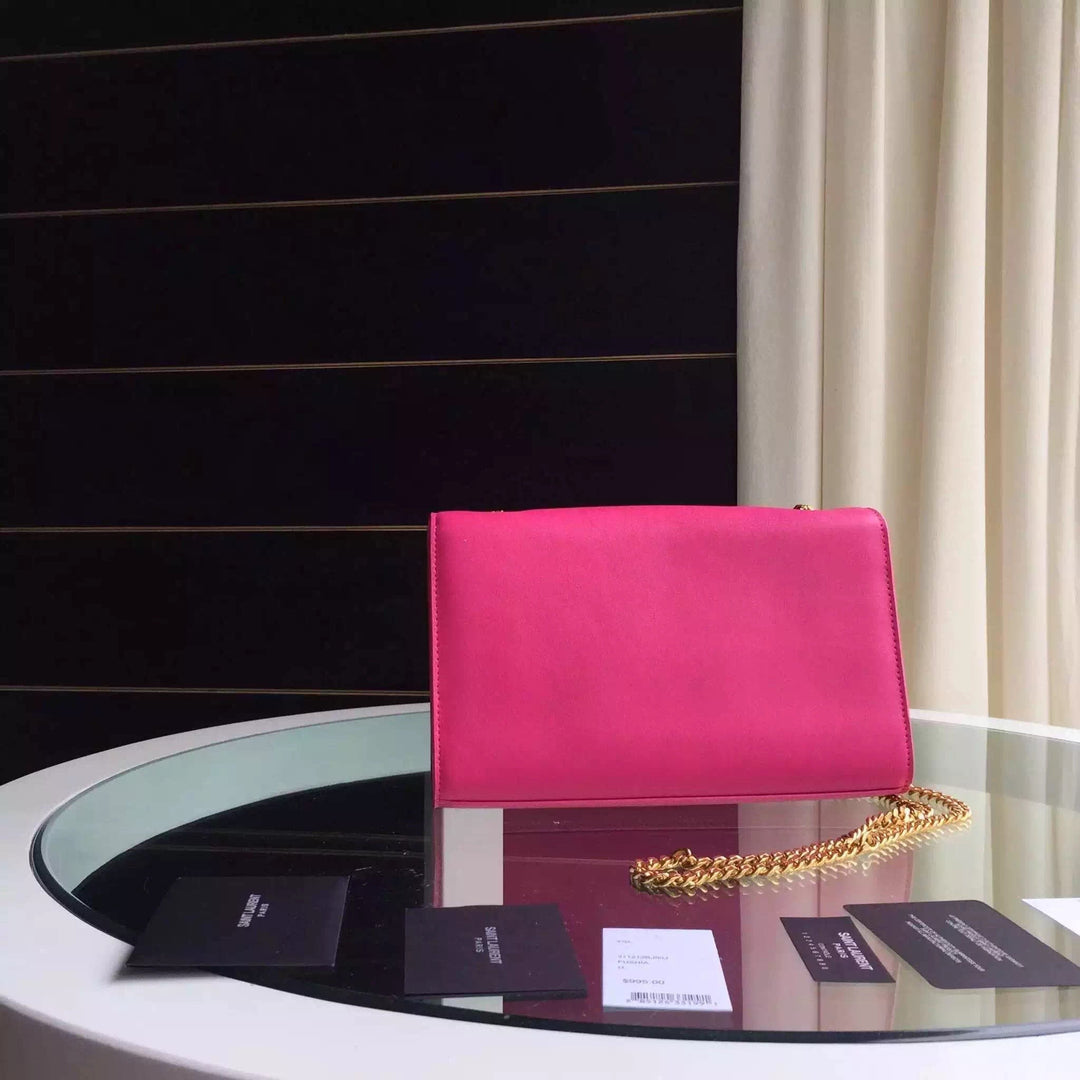 Yves Saint Laurent Medium Monogram Satchel In Rosy Leather