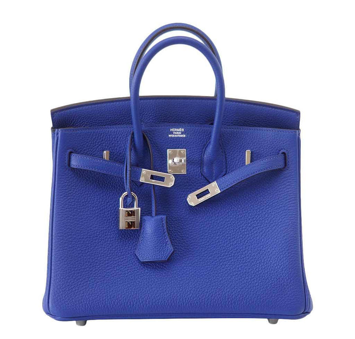 Hermes Birkin 25 Bleu Electric Bag